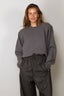 RÓHE - Sweater - Statement Shoulder Crewneck - Mid Grey Melange