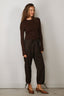 Tibi - Top - Ribbed Sweater Crewneck Pullover - Hickory Brown