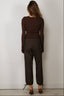 Tibi - Top - Ribbed Sweater Crewneck Pullover - Hickory Brown