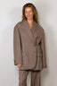 Tibi - Blazer - Tropical Wool Liam Blazer - Cedar Melange