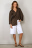 RÓHE - Top - Mandarin Closure Silk Top - Earth