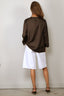 RÓHE - Top - Mandarin Closure Silk Top - Earth