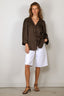 RÓHE - Top - Mandarin Closure Silk Top - Earth