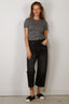 Nili Lotan - Lana - Crewneck - Tee - Black Ivory Stripe