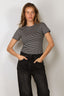 Nili Lotan - Lana - Crewneck - Tee - Black Ivory Stripe