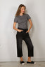 Nili Lotan - Lana - Crewneck - Tee - Black Ivory Stripe