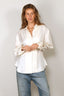 RÓHE - Blouse - Shaped Tuxedo Silk Shirt - Cream
