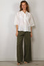Forte_Forte - Broek - Fluid Cotton Twill Elasticated Loose Pants - Khaki