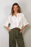 Forte_Forte - Blouse - Habotai Silk Half Sleeves Shirt - Butter