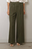 Forte_Forte - Broek - Fluid Cotton Twill Elasticated Loose Pants - Khaki