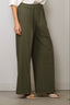 Forte_Forte - Broek - Fluid Cotton Twill Elasticated Loose Pants - Khaki