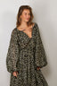 Francoise - Jurk - Tabatha - Polka Dot Black / Yellow