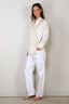 RÓHE - Blouse - Shaped Tuxedo Silk Shirt - Cream