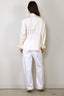 RÓHE - Blouse - Shaped Tuxedo Silk Shirt - Cream