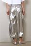 Tibi - Broek - Metallic Nylon Winslow Pant - Silver