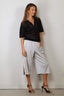 Tibi - Top - Crochet Netting Slim Polo - Navy