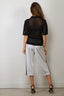 Tibi - Top - Crochet Netting Slim Polo - Navy
