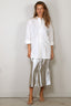 6397 - Blouse - Minimalist Tuxedo Shirt - White