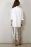 6397 - Blouse - Minimalist Tuxedo Shirt - White