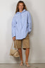 6397 - Blouse - Hooded Shirt - Blue Stripe