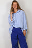 6397 - Blouse - Hooded Shirt - Blue Stripe