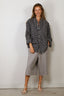 R13 - Blouse - Pintuck Drop Neck Shirt - Airy Indigo Blossom