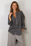 R13 - Blouse - Pintuck Drop Neck Shirt - Airy Indigo Blossom