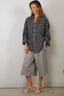 R13 - Blouse - Pintuck Drop Neck Shirt - Airy Indigo Blossom