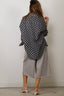 R13 - Blouse - Pintuck Drop Neck Shirt - Airy Indigo Blossom