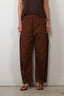 Tibi - Broek - Garment Dyed Silky Cotton Winslow Pull On Pant - Brown