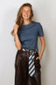 Tibi - T-shirt - Stretch Denim Baby T - Classic Wash