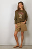 Ganni - Sweater - Isoli Crewneck Tiger Print - Military Olive
