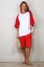 Tibi - T-Shirt - Perfect T Baseball T - Red Multi