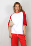 Tibi - T-Shirt - Perfect T Baseball T - Red Multi