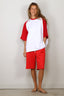 Tibi - T-Shirt - Perfect T Baseball T - Red Multi