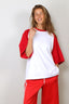 Tibi - T-Shirt - Perfect T Baseball T - Red Multi