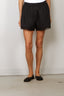 Ganni - Short - Light Linen Lace Hem Shorts - Black