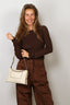 Tibi - Top - Ribbed Sweater Crewneck Pullover - Hickory Brown