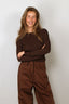 Tibi - Top - Ribbed Sweater Crewneck Pullover - Hickory Brown