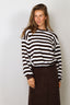 Suzie Kondi - Sweater - Sifnos Sweatshirt Striped Terry - Truffle Ivory Stripe