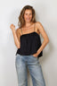 Forte_Forte - Top - Shiny Stretch Silk Satin Cropped Top - Notte