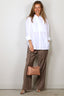 Golden Goose - Blouse - Journey W's Over Shirt With Pleated Bib Pollon Cotton Popline - White