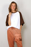 Tibi - T-Shirt - Perfect T Baseball T - Brown Multi