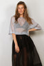 Tibi - Top - Metallic Mesh Easy Tshirt - Silver