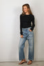 Tibi - Top - Ribbed Sweater Crewneck Pullover - Navy