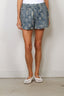 R13 - Short - Reversible Elastic Waist Short - Blue Paisley Indigo On White Floral