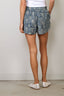 R13 - Short - Reversible Elastic Waist Short - Blue Paisley Indigo On White Floral