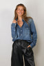 6397 - Blouse - Denim Western Shirt - Light Ash Blue