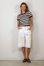 Suzie Kondi - T-Shirt - Carpi Tee Striped Terry - Truffle Ivory Stripe