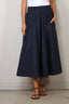 Suzie Kondi - Rok - Kyria Circle Skirt Solid Cotton Poplin - Navy